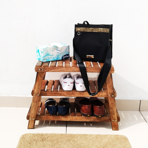 wooden 3 tier shoe rack