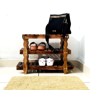 wooden 3 tier shoe rack